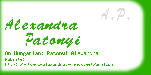 alexandra patonyi business card